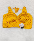 Mustard Yellow Bandhani Silk Saree Blouse | Readymade