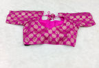 Rani Pink Banarasi Silk Coin Design Saree Blouse | Readymade