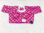 Rani Pink Banarasi Silk Coin Design Saree Blouse | Readymade