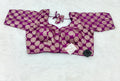 Purple Banarasi Silk Coin Design Saree Blouse | Readymade