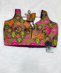 Wine Purple Multi Colour Silk Designer Saree Blouse | Readymade