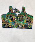 Blue Green Multi Colour 2 Silk Designer Saree Blouse | Readymade