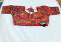 Coral Pink Multi Colour 3 Silk Designer Saree Blouse | Readymade