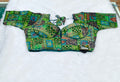 Emerald Green Multi Colour 3 Silk Designer Saree Blouse | Readymade
